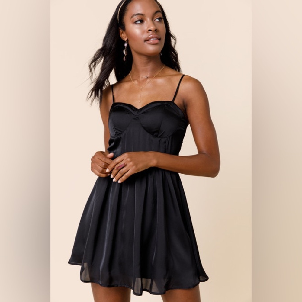NWT Francesca’s Black Kayla Bustier Mini Dress, size small